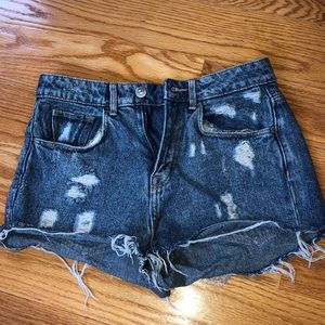 High Waisted Ripped/Distressed Denim Shorts